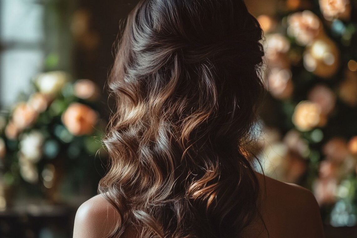 Inspirez-vous des célébrités pour votre coiffure de mariage avec cheveux mi-longs détachés