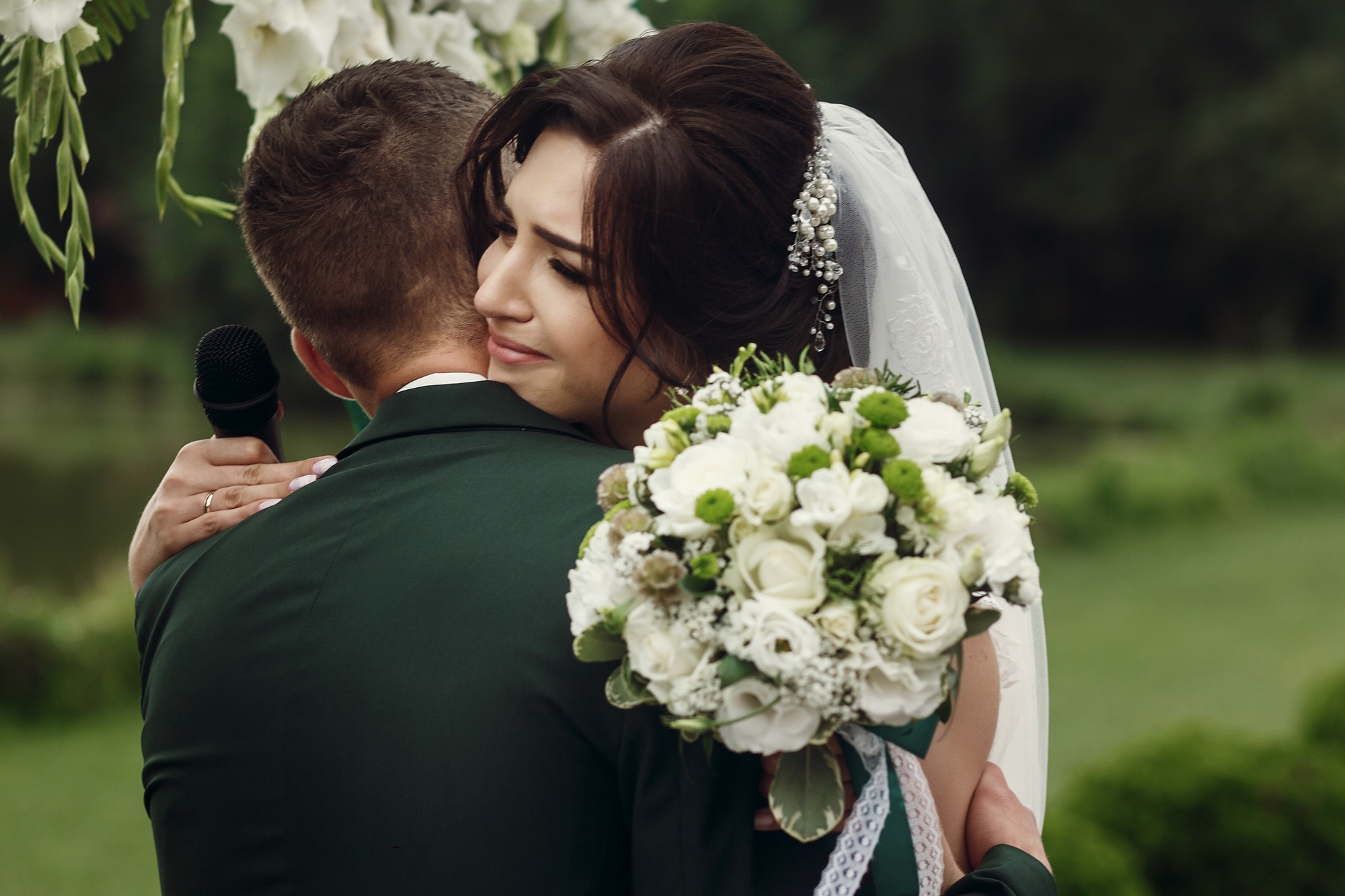 Beautiful couple at wedding ceremony