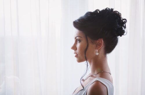 Portrait of bride , beautiful hairstyle