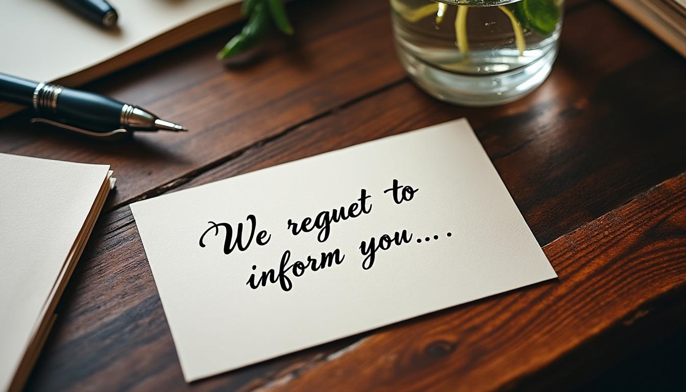 découvrez comment rédiger un message de refus à une invitation de mariage avec délicatesse et sincérité. exprimez-vous poliment auprès des futurs mariés tout en préservant vos relations.