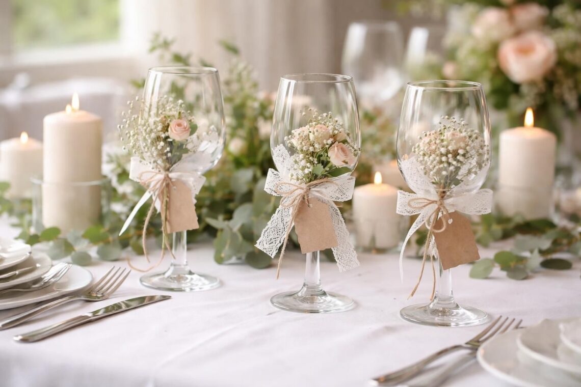 découvrez des idées diy faciles pour décorer vos verres de mariage et sublimer votre table avec des touches personnalisées et élégantes.
