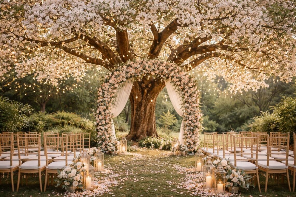 découvrez notre guide ultime pour une décoration de mariage avec un arbre en fleurs, alliant charme naturel et élégance pour une ambiance féerique et inoubliable.