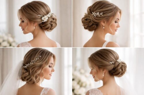 découvrez des coiffures de mariée élégantes et tendances spécialement conçues pour sublimer vos cheveux carrés le jour de votre mariage.