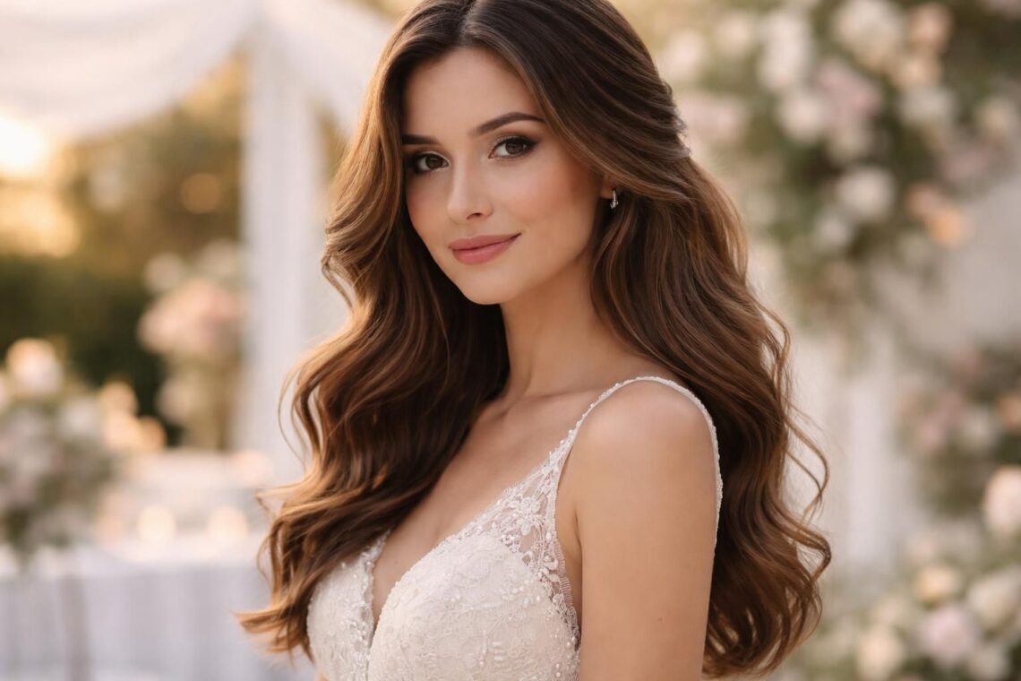 découvrez des idées de coiffures lâchées pour invitées et mariées, alliant élégance et tenue impeccable toute la journée.