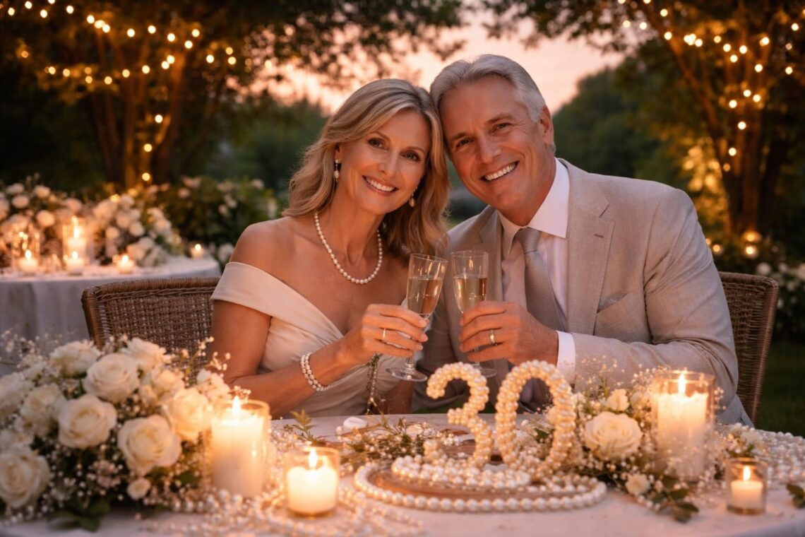 célébrez avec nous nos 30 ans de mariage, les noces de perle, un hommage à trois décennies d'amour, de complicité et de souvenirs inoubliables.