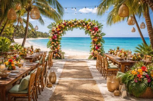 transformez votre mariage en un véritable paradis tropical grâce à une décoration exotique et colorée qui émerveillera vos invités et créera une atmosphère unique.