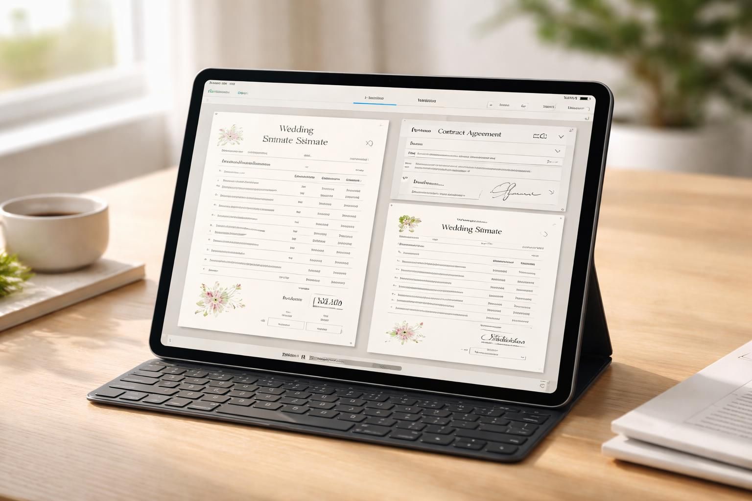 organisez vos devis et contrats de mariage facilement sur ipad air et dites adieu aux documents papier.