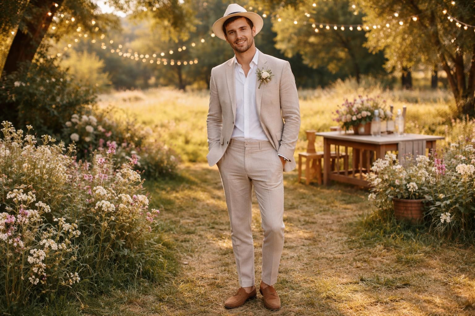 découvrez le guide ultime pour choisir la tenue d’été parfaite pour homme, idéale pour un mariage champêtre alliant élégance et confort.