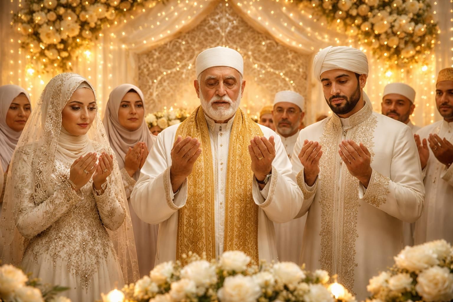 découvrez des invocations islamiques en arabe parfaites pour féliciter un mariage, avec des messages respectueux et appropriés pour cette occasion sacrée.