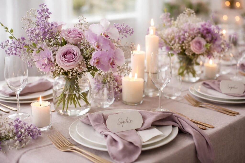 découvrez 5 astuces simples et économiques pour réussir votre décoration de table de mariage mauve et créer une ambiance élégante sans dépasser votre budget.