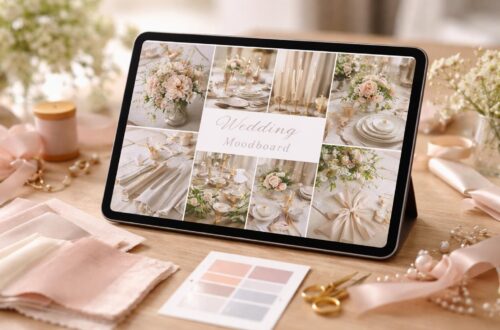 découvrez un moodboard de mariage sur ipad air qui harmonise parfaitement toute la décoration pour un événement unique et élégant.