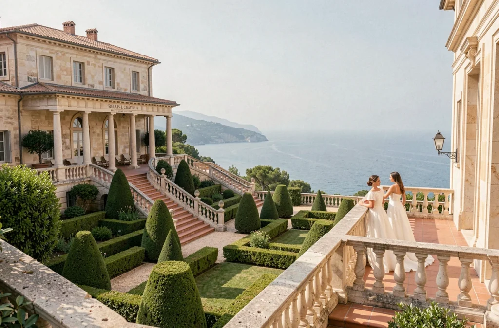 Le Château Saint-Martin et Spa près de Vence avec ses jardins en terrasses et vue sur la côte méditerranéenne