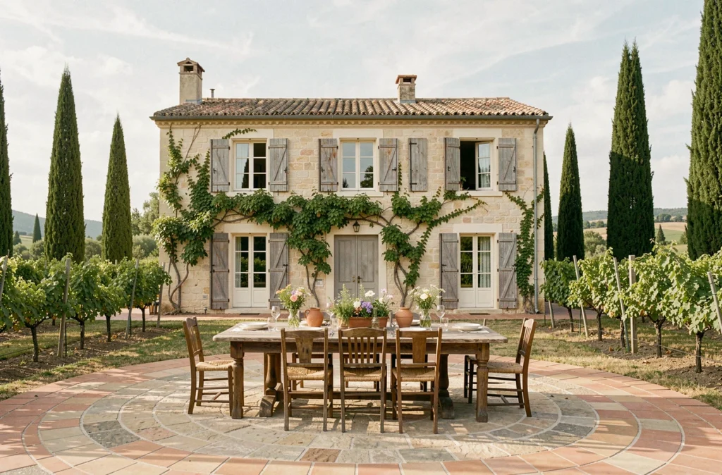 Le Domaine de Fontenille, bastide provençale du XVIIIe siècle entourée de vignes dans le Luberon